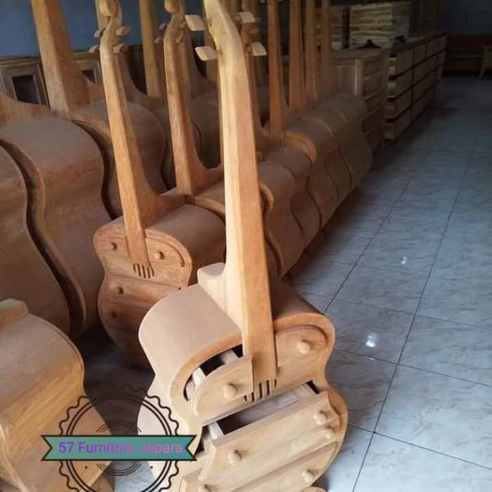 Nakas biola/ gitar kayu jati mentahan - nakas laci pajangan ruang tamu