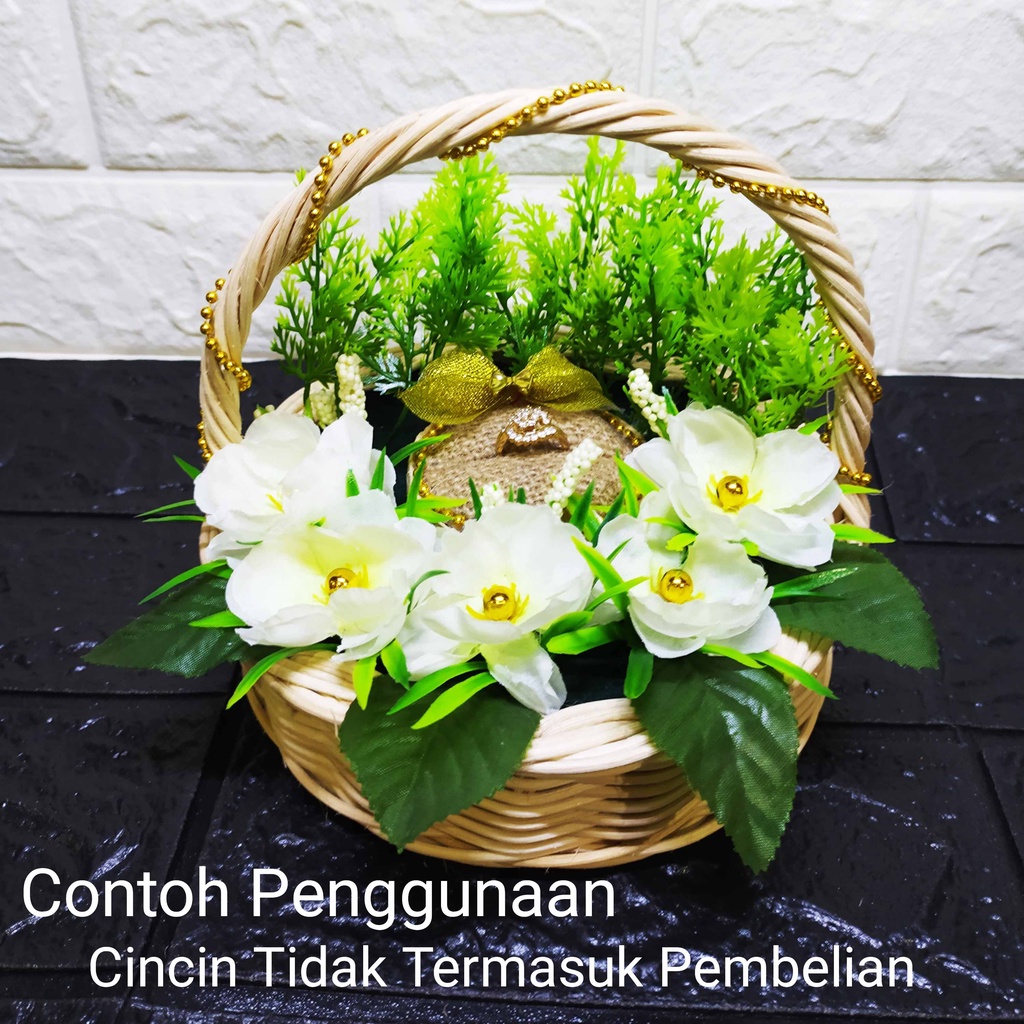 Keranjang Mawar Tempat Cincin  Hantaran Tunangan Seserahan Can