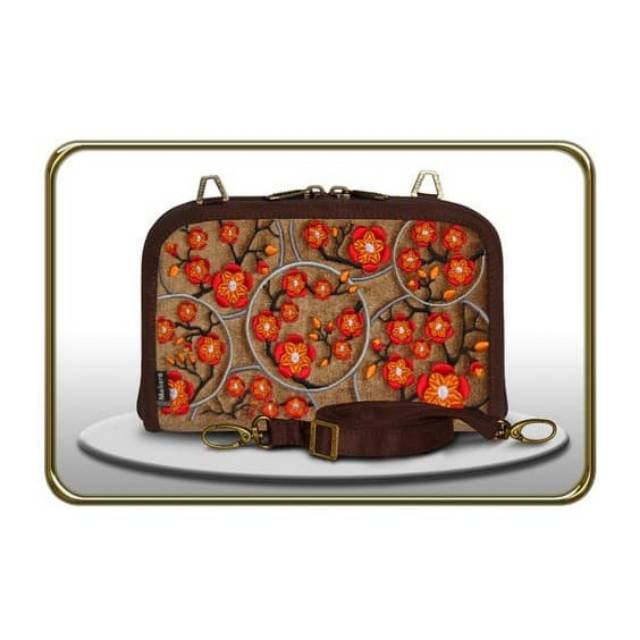 Makara Etnik Ovale Golden Ivy Tas Selempang Wanita Etnik