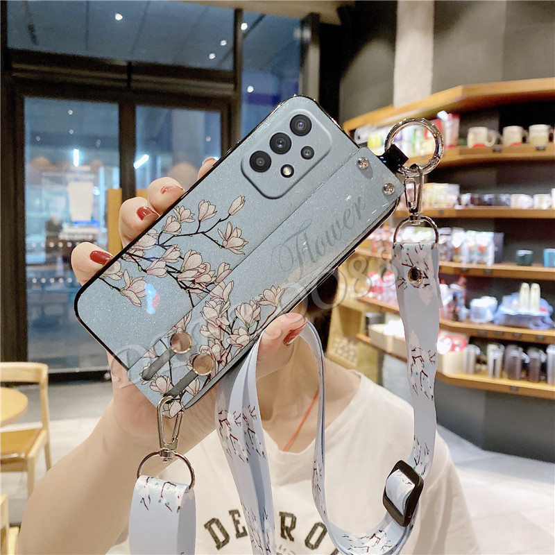 2021 Baru Kesing Hp Samsung Galaxy A72 A52 A32 4g Phone Case Motif Bunga Aksen Glitter Tali Lanyard Adjustable Casing Hp Samsunga72 Samsunga52 Samsunga32 Back Cover Shopee Indonesia