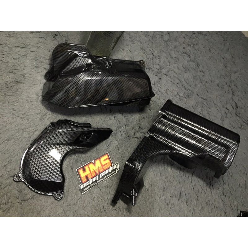 Paketan Box filter Tutup filter dan Airduck Mio m3 Fino125 Xride125 Carbon