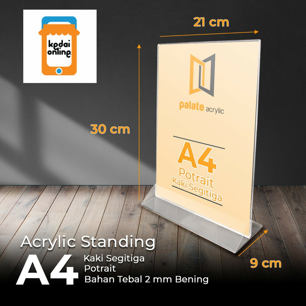 

acrylic tent holder / akrilik tent card A4 tempat brosur meja type Segitiga