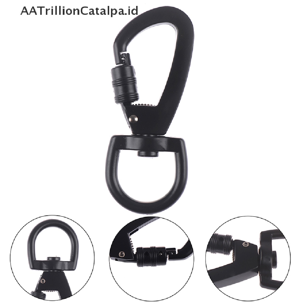 Aatrillioncatalpa 1PC Carabiner Tipe D Pengunci Otomatis Dengan Cincin Putar Untuk Outdoor