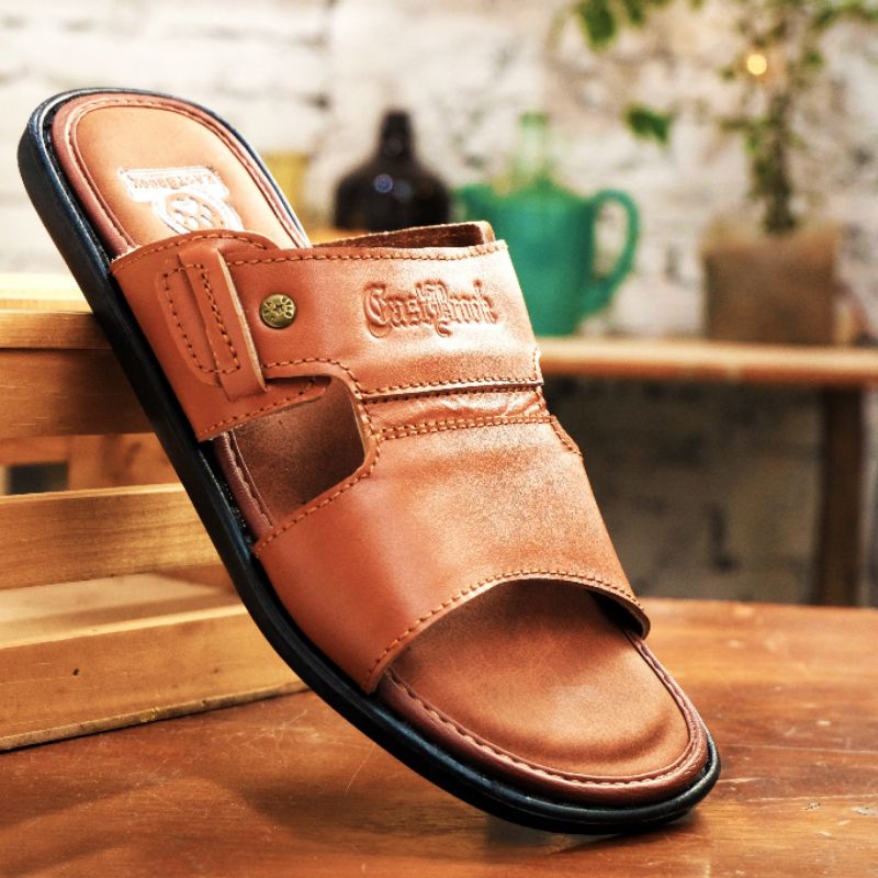 Sandal Kulit Slop | Sandal Kulit Pria | Sandal Kulit Casual Pria 100% Kulit Asli Terbaru