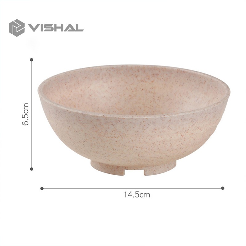 VISHAL Mangkok Wheat Straw/Mangkuk Makan Bowl Set 4pcs warna warni / VS-10