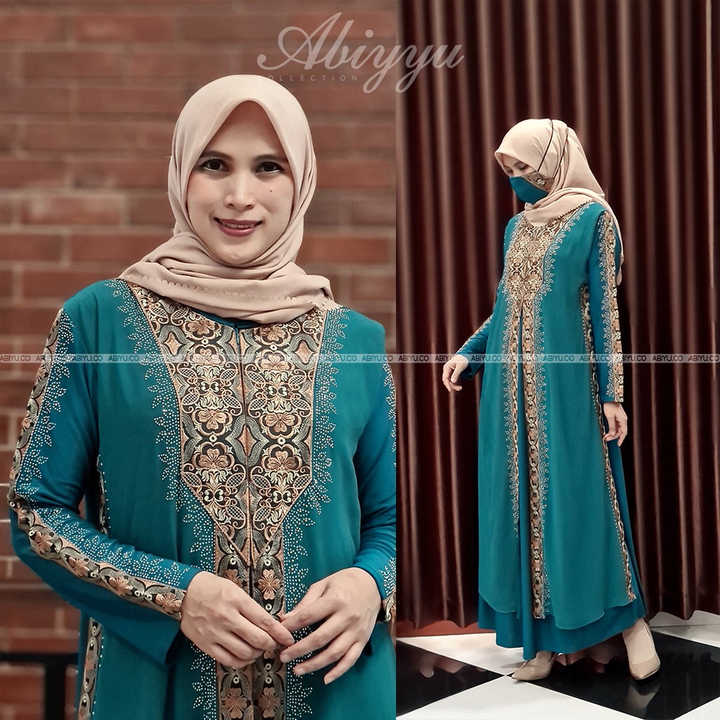 XZ76H Gamis Abaya Turkey Busui Hitam dan Warna / Ready Jumbo / Resleting Depan / Busana Muslimah Ser