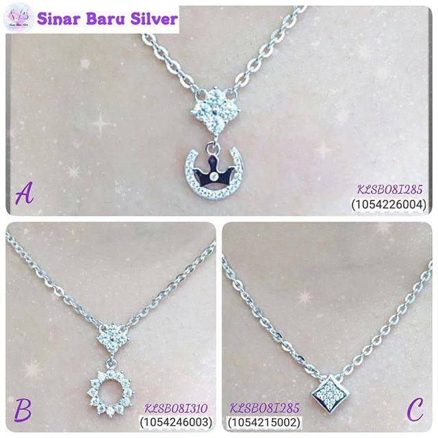 SinarBaru Kalung Liontin Silver925 crown matahari segi kalung perak