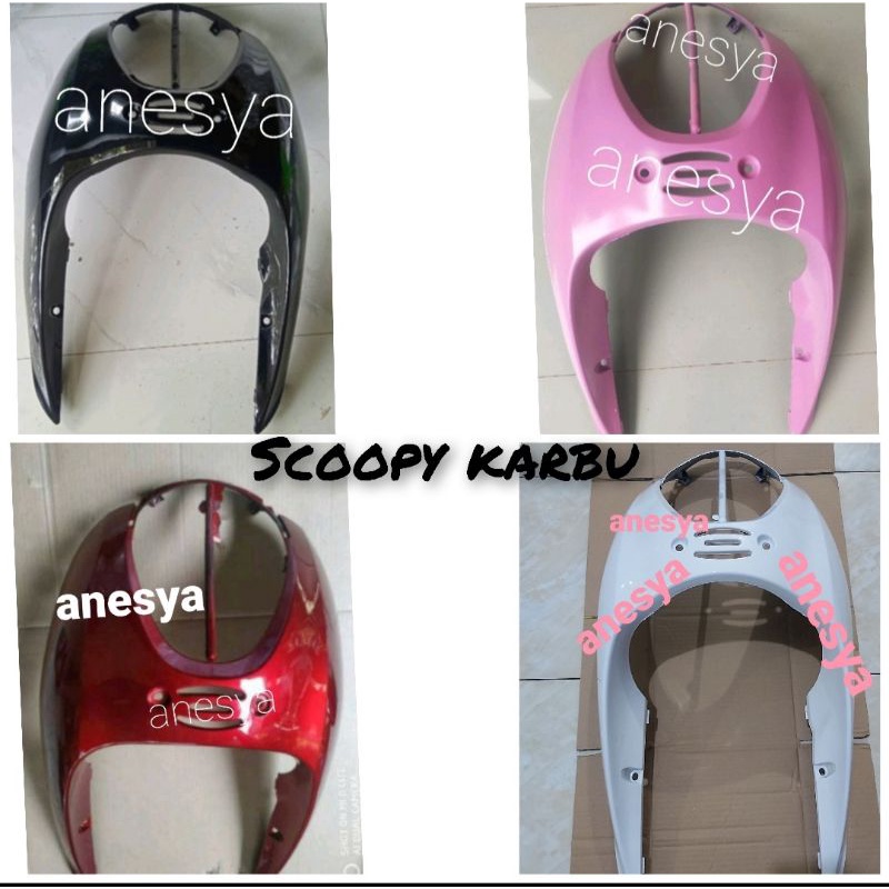 Tameng depan scoopy karbu hitam merah ping pink putih