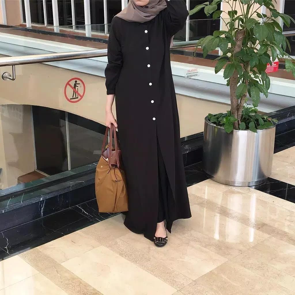 ADINDA DRESS Bahan Moscrepe Dress Muslim Gamis Busui Lengan Panjang Pakaian Muslim Wanita