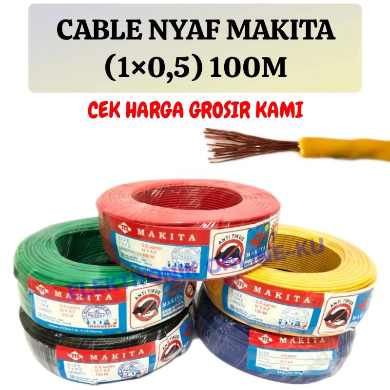 CABLE NYAF 0,5MM MAKITA 100M WARNA WARNI