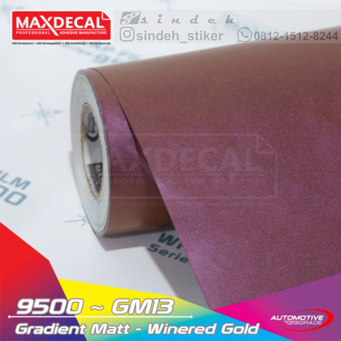 STICKER MAX DECAL GRADIENT MATT / BUNGLON STICKER WINERED GOLD STIKER MOBIL WRAPPING PREMIUM
