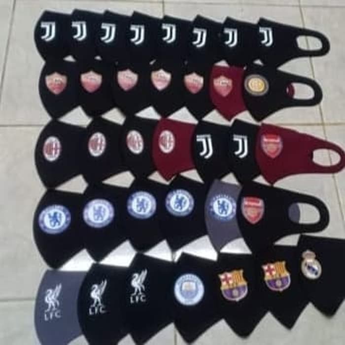 KHSNNJ05 MASKER SCUBA MOTIF BOLA MASKER BOLA LOGO CLUB MASKER MULUT GROSIR