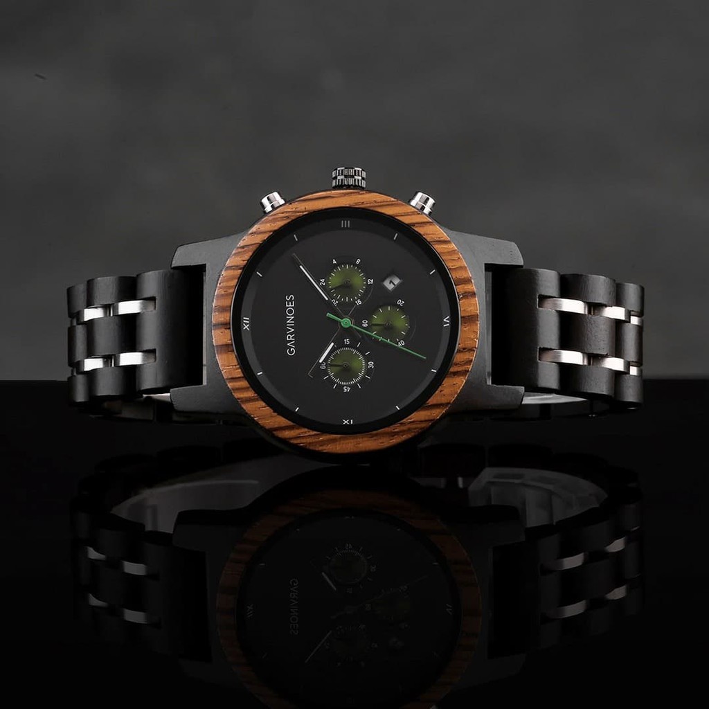 JAM TANGAN KAYU PRIA GARVINOES - Cassia Green Eyes / JAM TANGAN PRIA BRANDED MURAH ORIGINAL ASLI