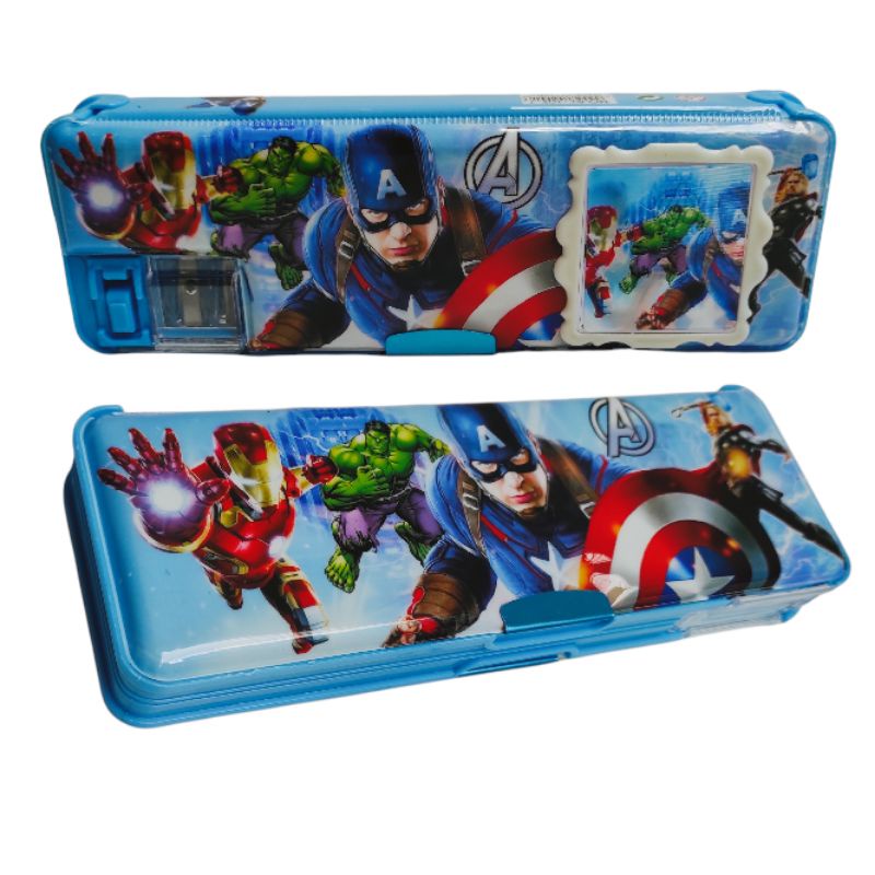 Kotak Pensil Kalkulator Serutan Motif Pony Frozen BTS BT21 Unicorn  Avengers Spiderman-4