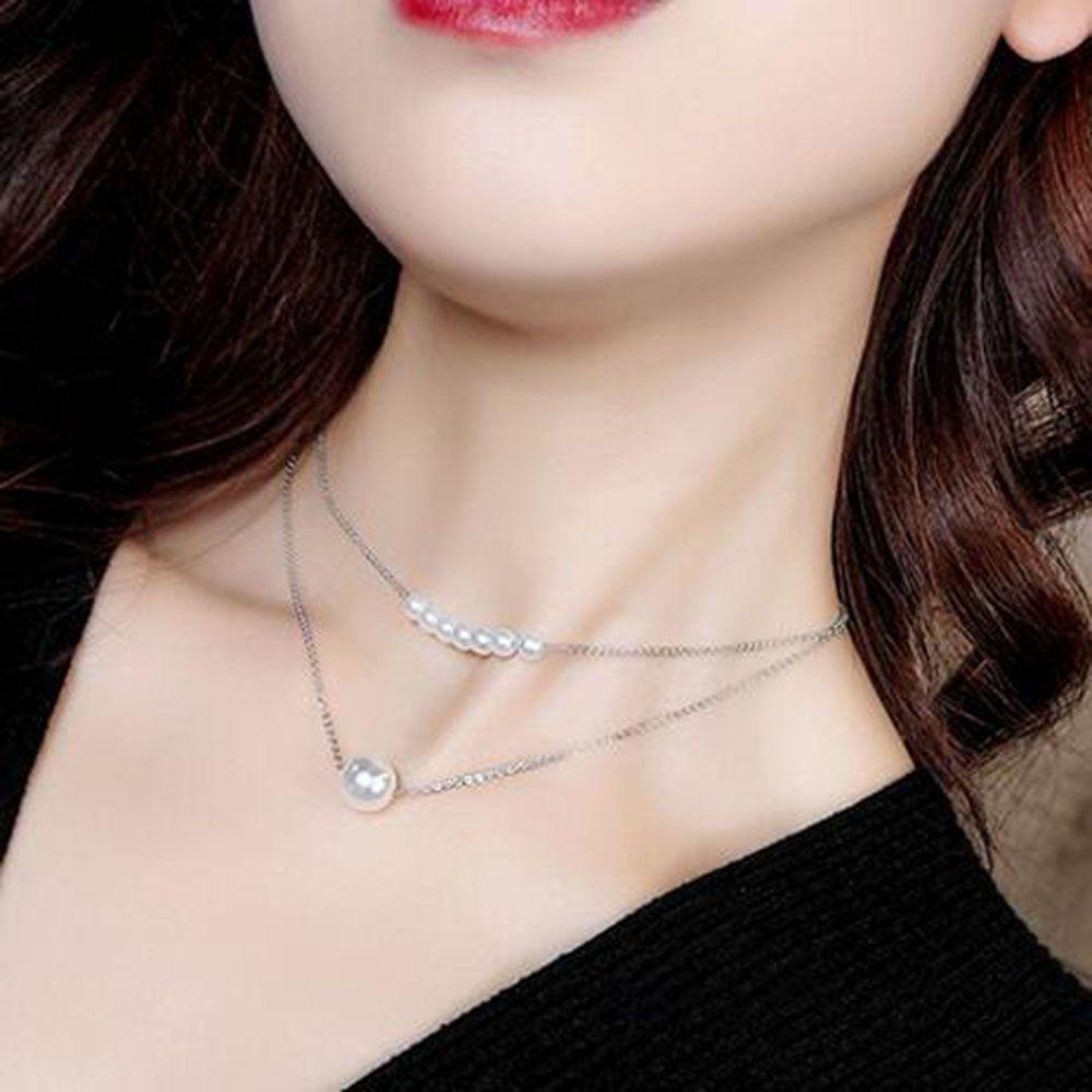 Needway Liontin Kalung Gadis Mewah Rantai Klavikula Choker Kerah Aksesoris Fashion Sederhana