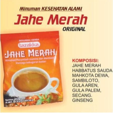 

Minuman JAHE instan sachet JAHE MERAH original tazakka alami tanpa efek samping berkualitas