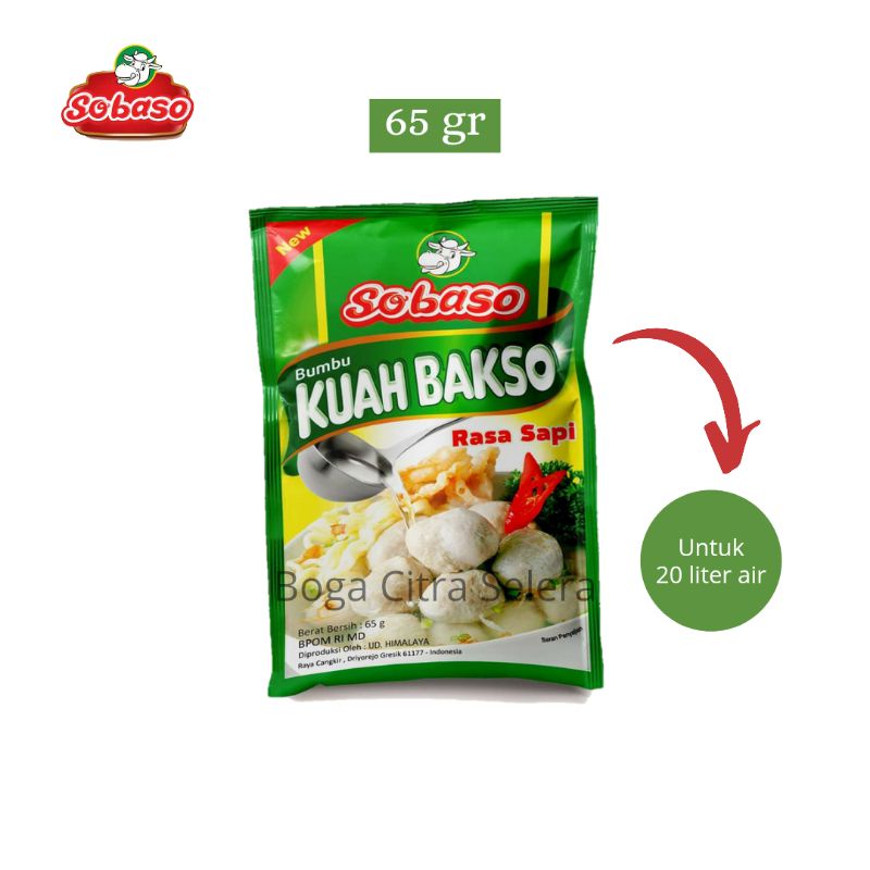 Jual Sobaso Bumbu Kuah Bakso Rasa Sapi 65gr Shopee Indonesia