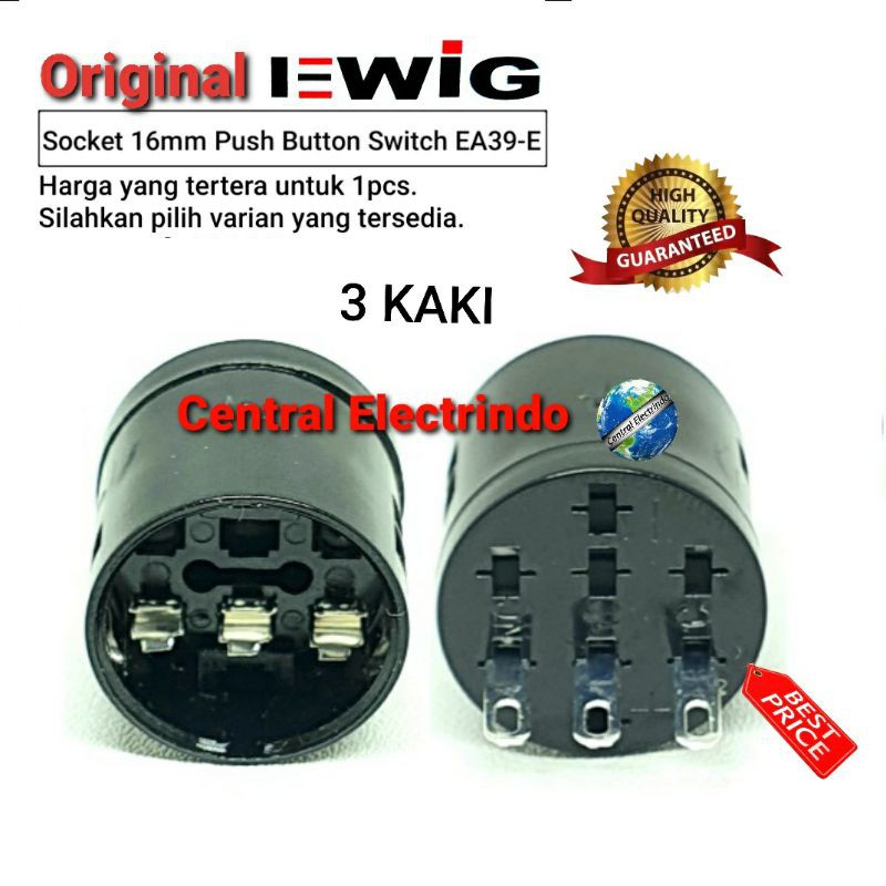 Socket Bantu Push Button Switch EWIG 16mm EA39-E 3/5/6/8 Kaki.