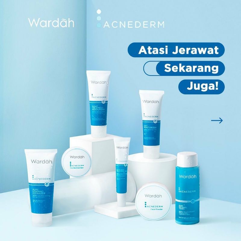 WARDAH ACNEDERM SERIES | DAY CREAM|NIGHT CREAM|FACE POWDER|PORE BLACKHEAD BALM|TONER|CLEANSER