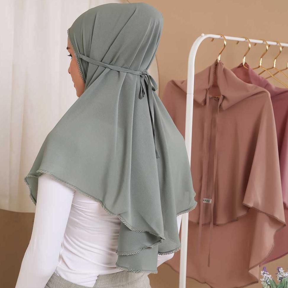 (TERBAIK) Bugis Hijab - Bergo Maryam Crochet Ukuran L - Hijab Instant ⭐⭐⭐
