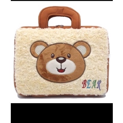 Tas Laptop Bulu Notebook 14&quot; inch Sapi, Beruang, Panda, Teddy bear