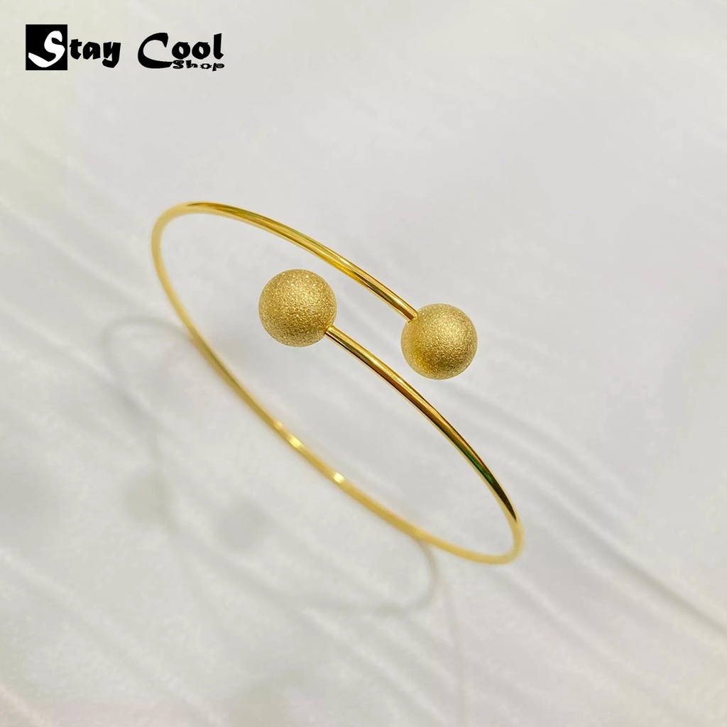 Gelang Bangle Pentol Titanium Anti Karat Aksesoris Perhiasan Wanita Bisa Cod Bayar Ditempat