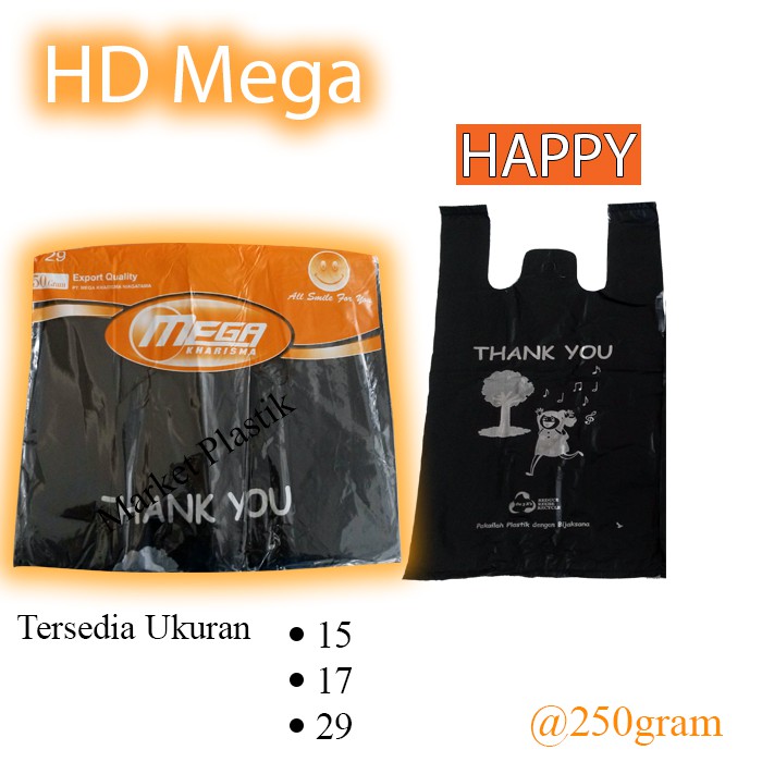 Kantong Kresek thankyou /HD Mega Happy 29/Kantong Plastik terima kasih