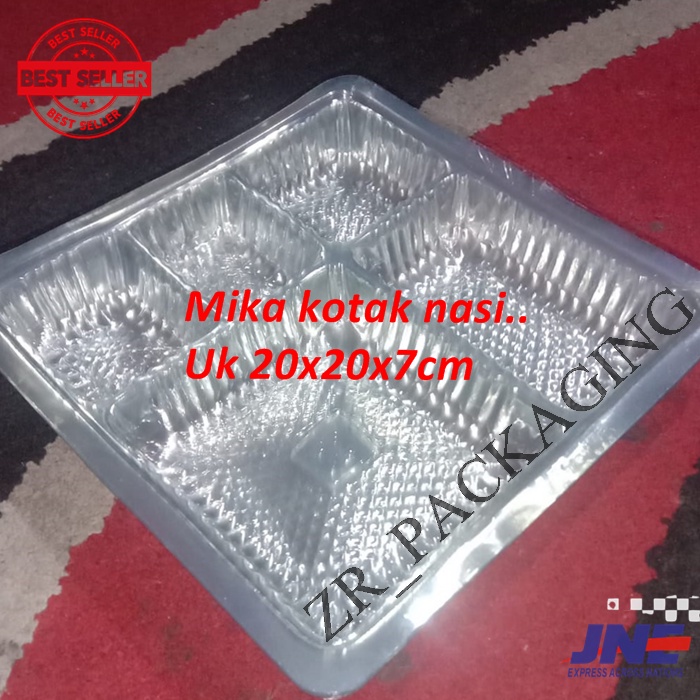 

Mika sekat lima/mika plastik/mika tumpeng mini/mikat 5/mika sekat lima 20x20/mika sekat nasi dos box/mika sekat