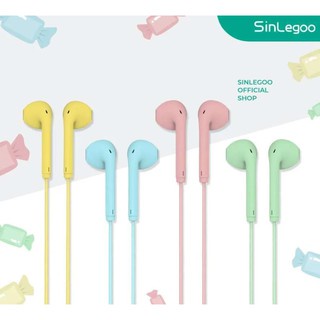 Headset Sinlegoo EP-2 Candy Edition Macaron Earphone Mega Bass In Ear Clear Pastel