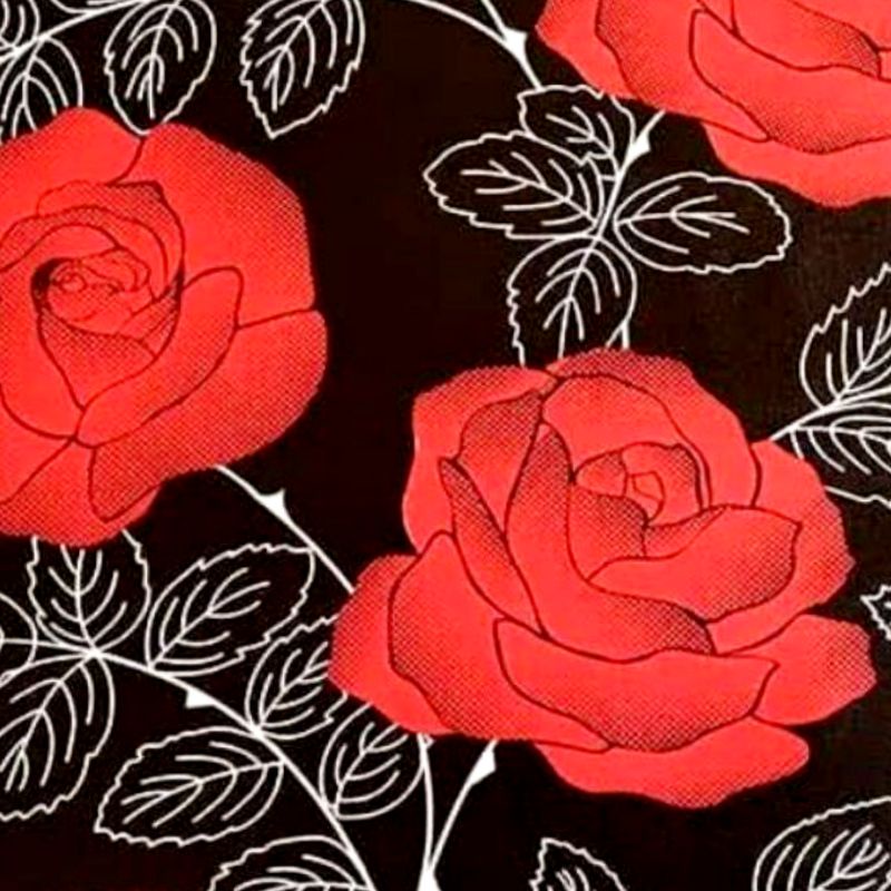 Wallpaper Dinding Sticker Dinding Bunga Mawar Hitam Besar