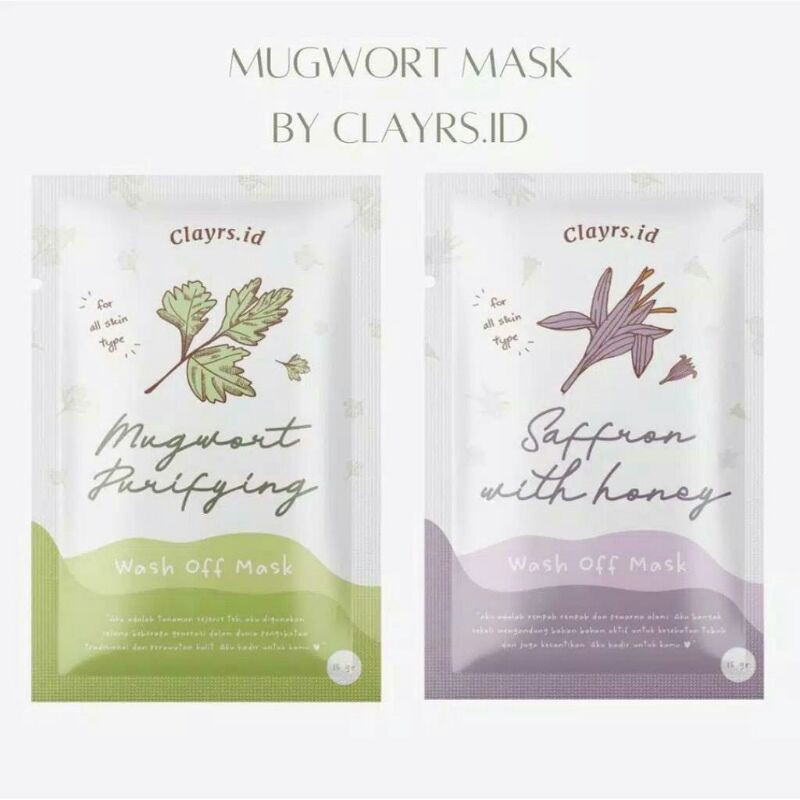 [RESS RESMI] Mugwort and Saffron Wash off mask by Clayrs.id