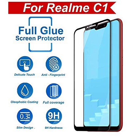 Super Premium Quality Tempered Glass 5D Rakki Anti Gores Kaca OPPO REALME C1