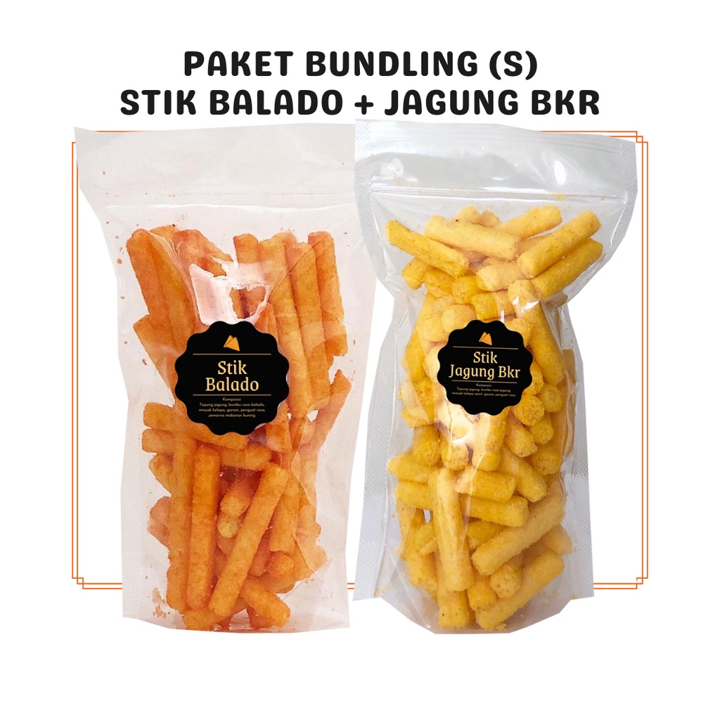 

SNACK KEKINIAN Paket Bundling Stik Keju + Balado + Sapi Panggang + Jagung Bakar (S) / Special Bundle Package