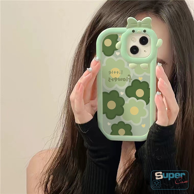 Case Untuk VIVO Y22 Y35 Y21 Y16 Y02s Y15s Y12s Y22s Y20 Y91 Y21s Y12i Y20s Y12 Y15 Y17 Y11 Y33s Y30 Y75 Y20i Y55 V25 V23 V23E V25E Y91C Y51 Y31 Y50 Bunga Busur Lensa Monster Soft Case