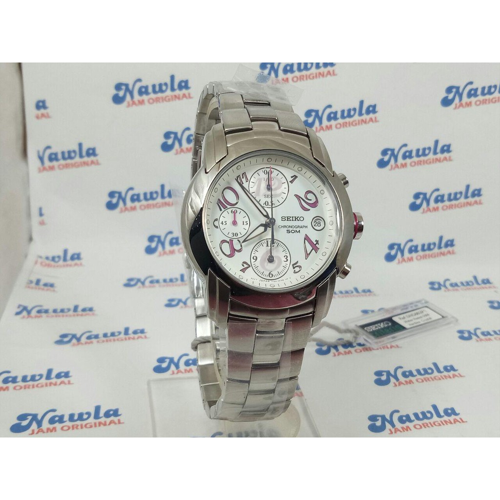 Seiko Ladies SND863P1 Quartz Chrono White Dial | Jam Wanita SND863