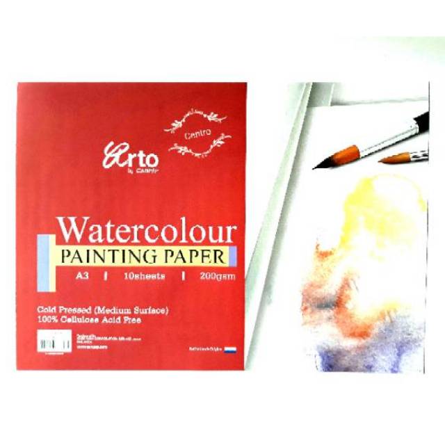 

Arto Watercolour Painting Paper A3 200Gsm Kertas Cat Air Cellulose Water Color