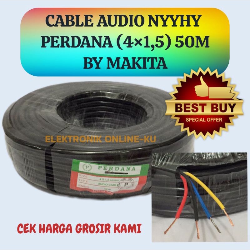 CABLE SPEAKER PERDANA 4×1,5 50M BY MAKITA HARGA TERJANGKAU DAN KWALITAS OK