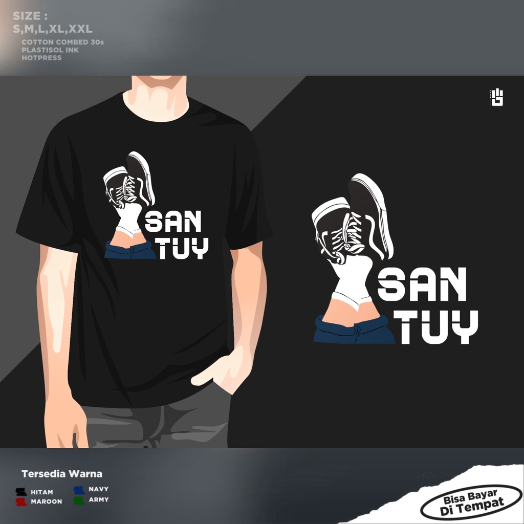 Kaos Santri Kata Keren Simple SANTUY Distro Terbaru