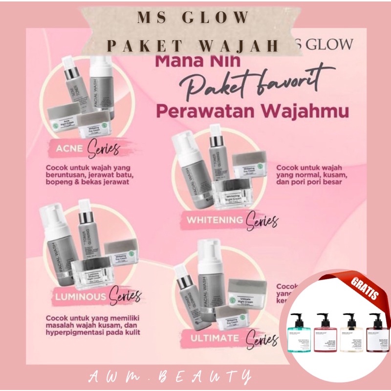 MS GLOW - MS GLOW MAN - MS GLOW ORIGINAL - MS GLOW ACNE - MS GLOW LUMINOUS - MS GLOW WHITENING - MS 