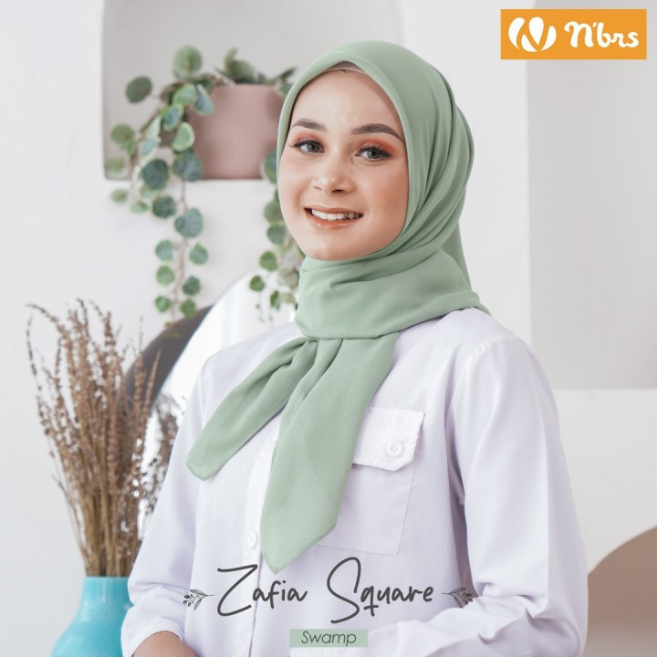 Nibras hijab ZAFIA SQUARE bahan voal superfine hiajb segi empat polos