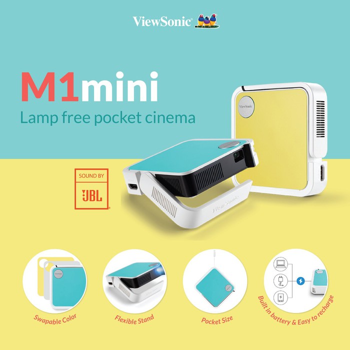 MINI Projector Portable VIEWSONIC  M1 MINI - Rechargeable Battery - JBL Speaker