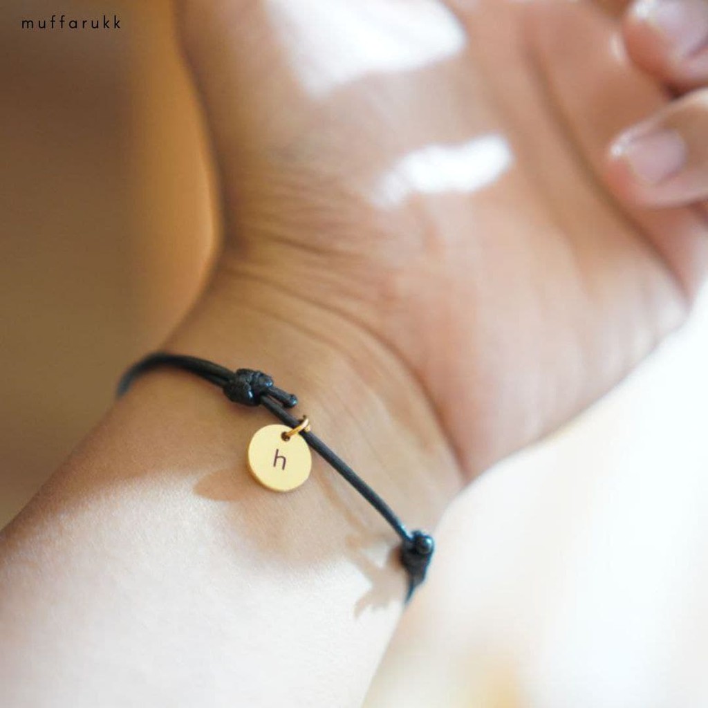 GELANG LIONTIN BANDUL KUNINGAN / GELANG INISIAL HURUF / GELANG INITIAL / GELANG NAMA