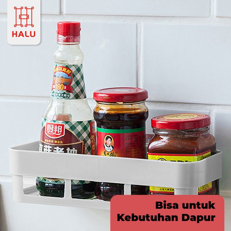 Halu Rak kamar Mandi Sudut Tempel Keramik Tanpa Paku Tempat Penyimpanan Rak Bumbu Sabun Odol HRD308