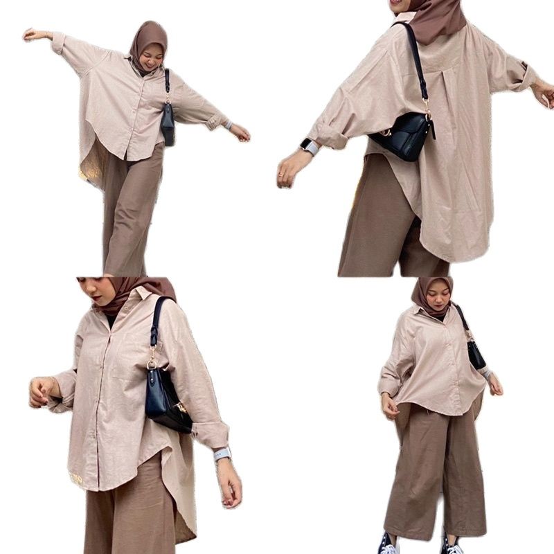 ZASKIYA - Olivia Shirt - Kemeja Oversize Wanita - Kemeja Linen - Oversized Shirt Linen