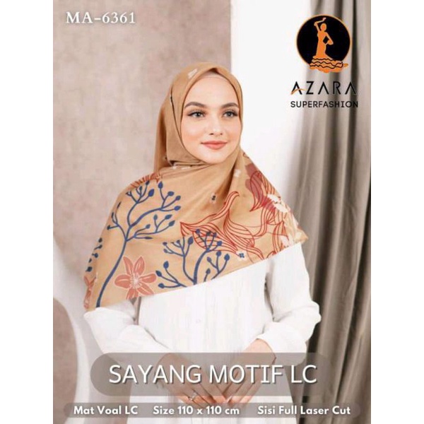 GROSIR HIJAB SEGI EMPAT MOTIF SAYANG OSKARA LASER CUT BY AZARA
