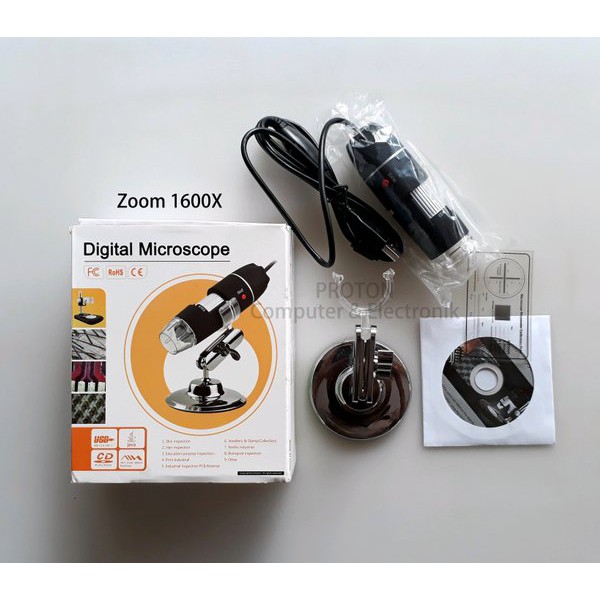USB Digital Microscope 1600X Zoom camera 2MP . endoscope kaca pembesar