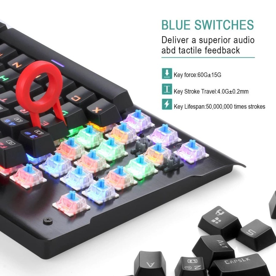 Redragon Visnu K561R-1 Rainbow Mechanical Gaming Keyboard