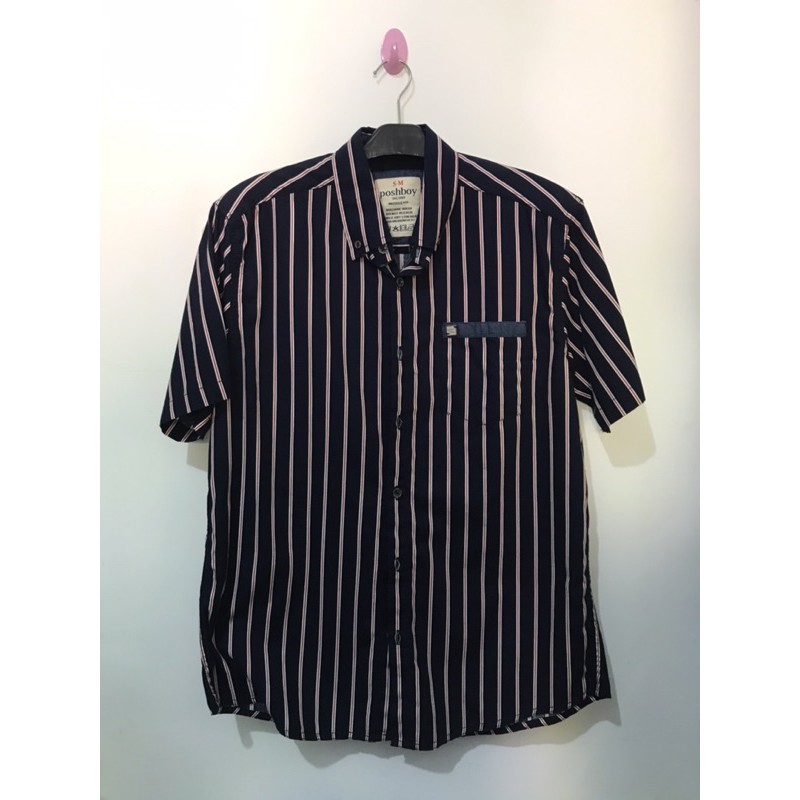 POSHBOY Kemeja Pria Stripe Navy