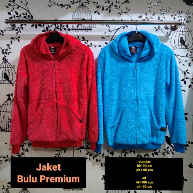 Jaket bulu premium(bulunya diluar dan didalam)