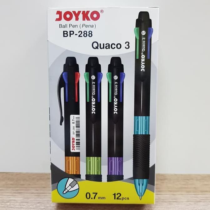 

Ball Pen / Pulpen / Pena Joyko BP-288/ Quaco 3/ 0.7 mm/ 4 Warna TERLENGKAP
